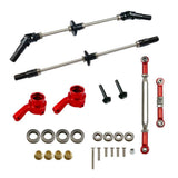 3xRC Car Axles Drive Shaft CNC Metal Upgrade for MN 1/12 RC Crawler  Red