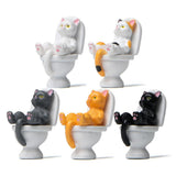 Maxbell 5Pcs Funny Cat Figures Animal Statues Cake Toppers Model Home Decor B