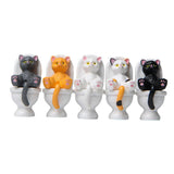 Maxbell 5Pcs Funny Cat Figures Animal Statues Cake Toppers Model Home Decor B