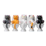Maxbell 5Pcs Funny Cat Figures Animal Statues Cake Toppers Model Home Decor B