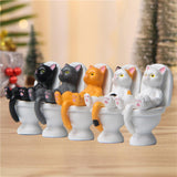 Maxbell 5Pcs Funny Cat Figures Animal Statues Cake Toppers Model Home Decor B