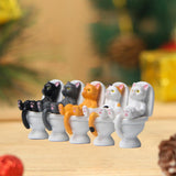 Maxbell 5Pcs Funny Cat Figures Animal Statues Cake Toppers Model Home Decor B
