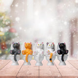 Maxbell 5Pcs Funny Cat Figures Animal Statues Cake Toppers Model Home Decor B