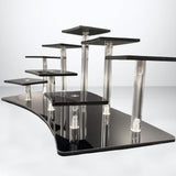 Maxbell 2x8-Layer Acrylic Riser Display Shelf Durable for Action Figure Perfumes