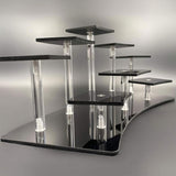 Maxbell 2x8-Layer Acrylic Riser Display Shelf Durable for Action Figure Perfumes
