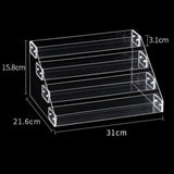 Maxbell Tiered Acrylic Stands Clear Display Shelf for Cosmetic Cupcakes Model Car Four-tiers