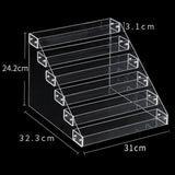 Maxbell Tiered Acrylic Stands Clear Display Shelf for Cosmetic Cupcakes Model Car Six-tiers