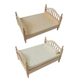 Maxbell 2pcs 1:12 Scale Dollhouse Double Bed Collection Bedd for Kids
