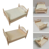 Maxbell 2pcs 1:12 Scale Dollhouse Double Bed Collection Bedd for Kids