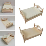 Maxbell 2pcs 1:12 Scale Dollhouse Double Bed Collection Bedd for Kids