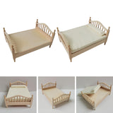 Maxbell 2pcs 1:12 Scale Dollhouse Double Bed Collection Bedd for Kids