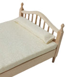 Maxbell 2pcs 1:12 Scale Dollhouse Double Bed Collection Bedd for Kids