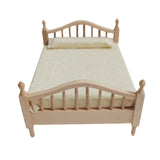 Maxbell 2pcs 1:12 Scale Dollhouse Double Bed Collection Bedd for Kids