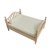 Maxbell 2pcs 1:12 Scale Dollhouse Double Bed Collection Bedd for Kids