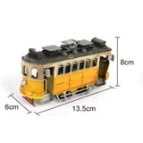 Maxbell Iron Bus Model Display Photography Props Kids Toy 21x9x10.5cm+13.5x6x8cm