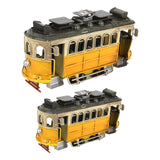 Maxbell Iron Bus Model Display Photography Props Kids Toy 21x9x10.5cm+13.5x6x8cm