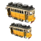 Maxbell Iron Bus Model Display Photography Props Kids Toy 21x9x10.5cm+13.5x6x8cm