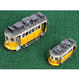 Maxbell Iron Bus Model Display Photography Props Kids Toy 21x9x10.5cm+13.5x6x8cm
