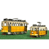Maxbell Iron Bus Model Display Photography Props Kids Toy 21x9x10.5cm+13.5x6x8cm