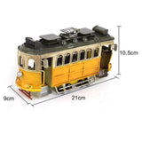 Maxbell Iron Bus Model Display Photography Props Kids Toy 21x9x10.5cm+13.5x6x8cm