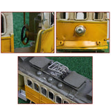 Maxbell Iron Bus Model Display Photography Props Kids Toy 21x9x10.5cm+13.5x6x8cm