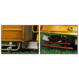 Maxbell Iron Bus Model Display Photography Props Kids Toy 21x9x10.5cm+13.5x6x8cm
