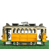 Maxbell Iron Bus Model Display Photography Props Kids Toy 21x9x10.5cm+13.5x6x8cm