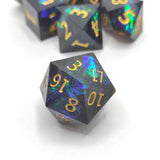 Maxbell 14x Polyhedral Dice Durable Gaming for RPG D12 D20 Board Game Black