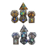 Maxbell 14x Polyhedral Dice Durable Gaming for RPG D12 D20 Board Game Black