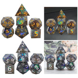 Maxbell 14x Polyhedral Dice Durable Gaming for RPG D12 D20 Board Game Black
