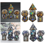 Maxbell 14x Polyhedral Dice Durable Gaming for RPG D12 D20 Board Game Black