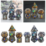 Maxbell 14x Polyhedral Dice Durable Gaming for RPG D12 D20 Board Game Black