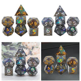 Maxbell 14x Polyhedral Dice Durable Gaming for RPG D12 D20 Board Game Black
