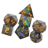 Maxbell 14x Polyhedral Dice Durable Gaming for RPG D12 D20 Board Game Black