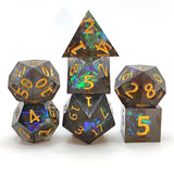 Maxbell 14x Polyhedral Dice Durable Gaming for RPG D12 D20 Board Game Black