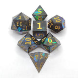 Maxbell 14x Polyhedral Dice Durable Gaming for RPG D12 D20 Board Game Black