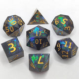 Maxbell 14x Polyhedral Dice Durable Gaming for RPG D12 D20 Board Game Black