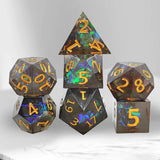 Maxbell 14x Polyhedral Dice Durable Gaming for RPG D12 D20 Board Game Black
