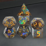 Maxbell 14x Polyhedral Dice Durable Gaming for RPG D12 D20 Board Game Black