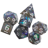 Maxbell 14x Polyhedral Dice Durable Gaming for RPG D12 D20 Board Game Black