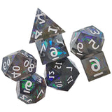 Maxbell 14x Polyhedral Dice Durable Gaming for RPG D12 D20 Board Game Black