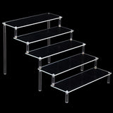Maxbell 2xAcrylic Rack Perfume Makeup Organizer Risers Shelves Showcase 5 Ladder