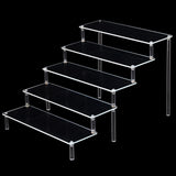 Maxbell 2xAcrylic Rack Perfume Makeup Organizer Risers Shelves Showcase 5 Ladder