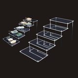 Maxbell 2xAcrylic Rack Perfume Makeup Organizer Risers Shelves Showcase 5 Ladder