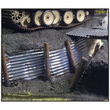Maxbell 16Pcs Steel Shed Corrugated Tile Miniature Sand Table Material Layouts