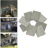 Maxbell 16Pcs Steel Shed Corrugated Tile Miniature Sand Table Material Layouts