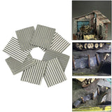 Maxbell 16Pcs Steel Shed Corrugated Tile Miniature Sand Table Material Layouts