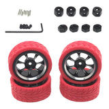 Maxbell Plastic RC Wheel Rims and Tires Kit RC Car Tires Update Accessories