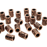 Maxbell 5x24x Norse Viking Runes Bead Vintage Style Metal for Bracelets Pendant Crafts