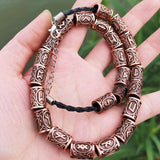 Maxbell 2x24x Norse Viking Runes Bead Vintage Style Metal for Bracelets Pendant Crafts